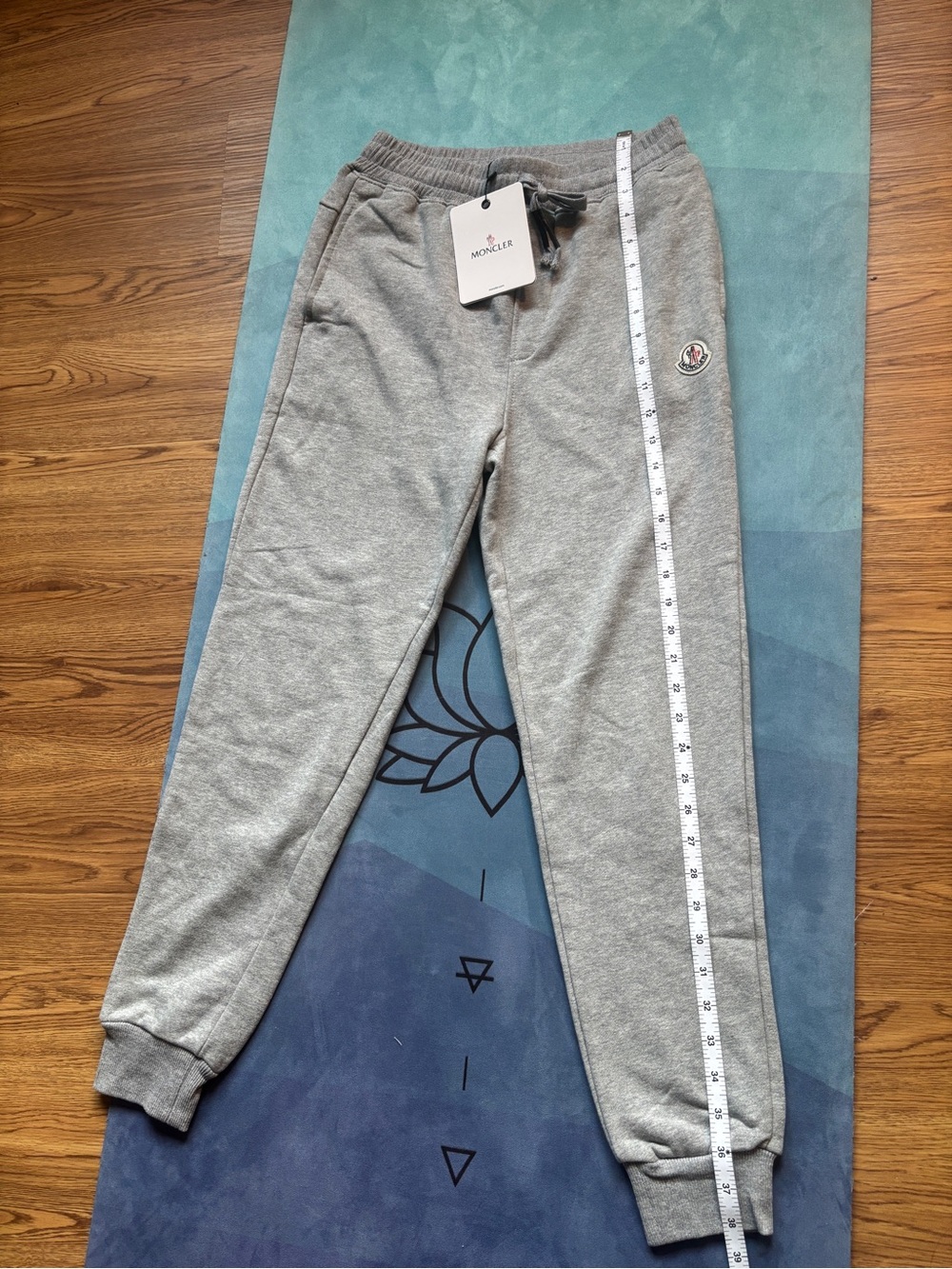 Light Gray Drawstring cotton Sweatpants -moncler